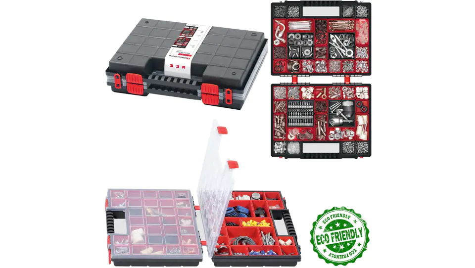 ⁨Double organizer with removable tool containers and accessories 399x303x100mm Kistenberg NORB DUO⁩ at Wasserman.eu