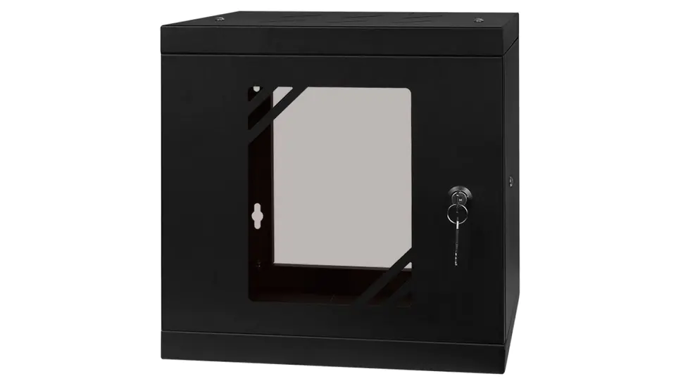 ⁨Wall cabinet RACK 10 6U 300mm glass door black NEKU⁩ at Wasserman.eu