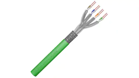 ⁨Kabel FTP kat.8.2 S/FTP 4x2x0,6 zielony DIGITUS /500m/⁩ w sklepie Wasserman.eu