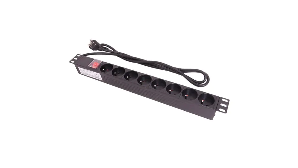 ⁨Power strip 19 inch 8x230V with switch LZ1U8GW⁩ at Wasserman.eu