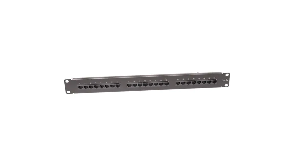 ⁨Panel kat.5e 19 cali 1U 24xRJ45 UTP czarny CCAS-PA5E-24UTP⁩ w sklepie Wasserman.eu