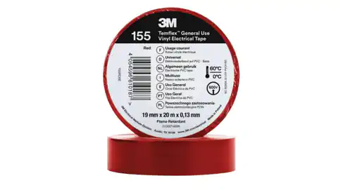 ⁨Insulation tape 19mm x 20m PVC Temflex 155 red 7100184741⁩ at Wasserman.eu