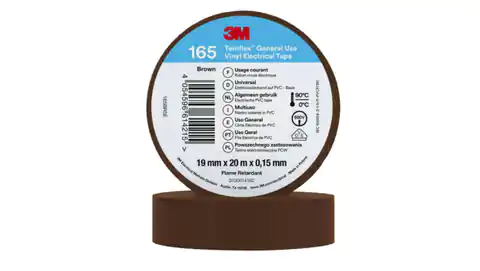 ⁨Insulation tape 19mm x 20m PVC Temflex 165 brown 7100184802⁩ at Wasserman.eu