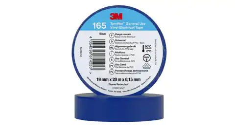 ⁨Insulation tape 19mm x 20m PVC Temflex 165 blue 7100184801⁩ at Wasserman.eu