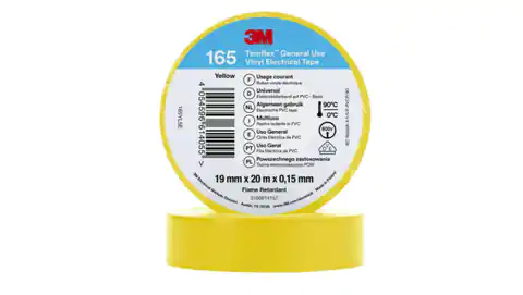 ⁨Insulation tape 19mm x 20m PVC Temflex 165 yellow 7100184809⁩ at Wasserman.eu