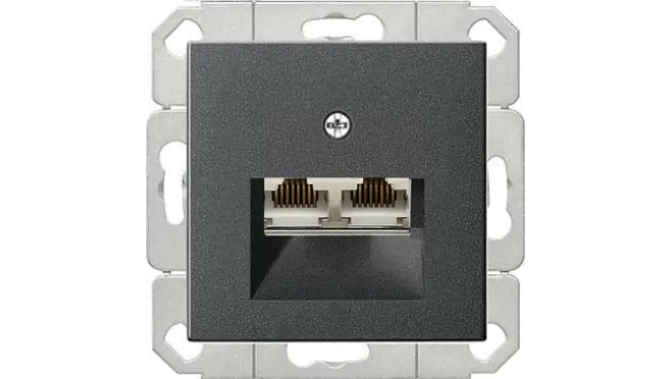 ⁨Computer socket RJ45 cat. 6 Gira System 55 anthracite⁩ at Wasserman.eu