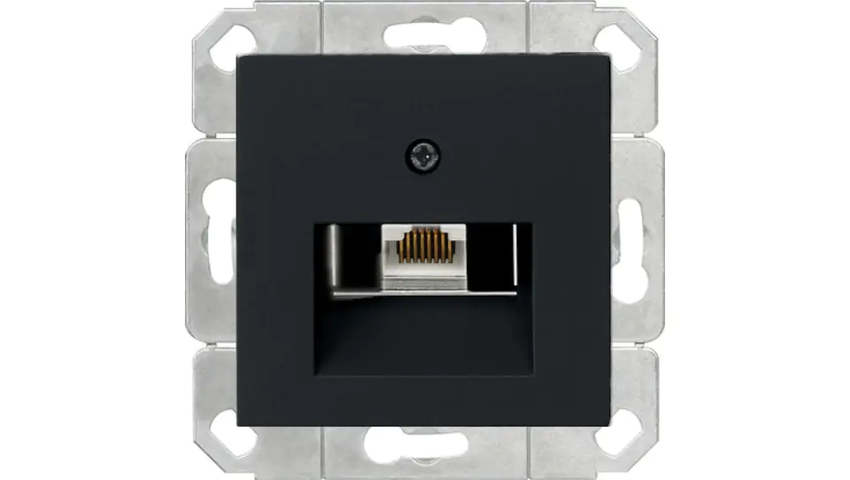 ⁨Computer socket RJ45 cat. 6 Gira System 55 matt black⁩ at Wasserman.eu