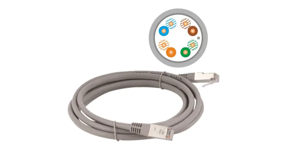 ⁨Patchcord FTP kat.5e kabel sieciowy LAN 2x RJ45 linka szary 2m Alantec⁩ w sklepie Wasserman.eu