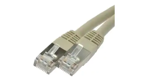 ⁨Patchcord S/FTP kat.6 PiMF kabel sieciowy LAN 2x RJ45 linka szary 1m⁩ w sklepie Wasserman.eu