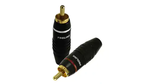 ⁨PROLINK Premium TRC-019 Wtyk RCA Cinch na kabel do 6,3mm pozłacany czarno-czerwony⁩ w sklepie Wasserman.eu