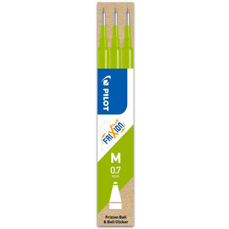 ⁨FRIXION 0.7mm light green cartridge (3 pieces) BLS-FR7-LG-S5 PILOT⁩ at Wasserman.eu