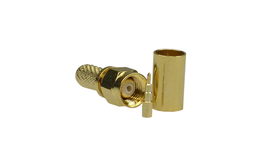 ⁨Coaxial plug SMA 50ohm crimped for H155 cable⁩ at Wasserman.eu