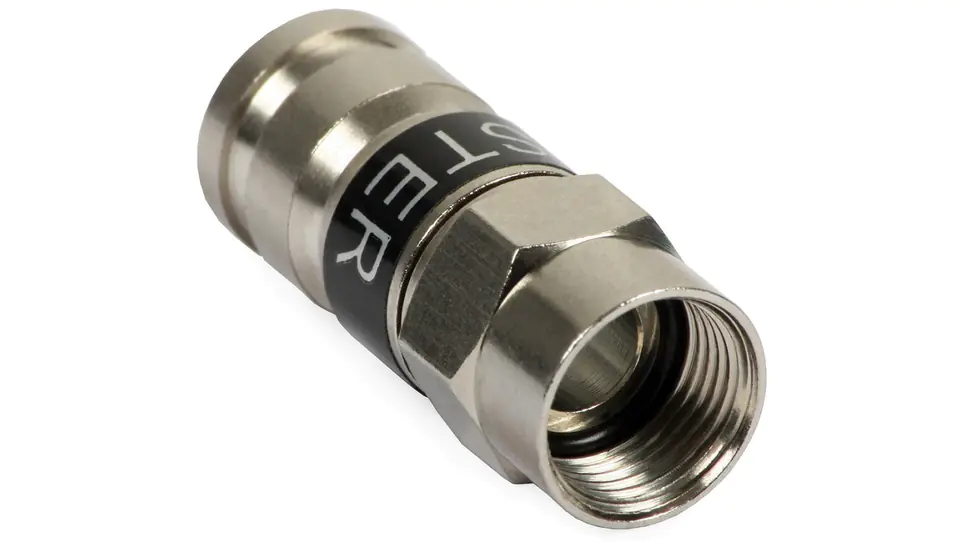 F Antennenstecker, Kompression, schwarz MASTER für RG6 TC6 Trishield 3SH75 im Wasserman.eu