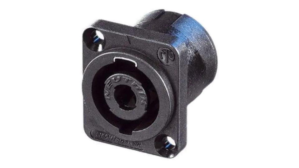 ⁨NEUTRIK Panel Mount socket Speakon 4-pin black NL4MPXX⁩ at Wasserman.eu