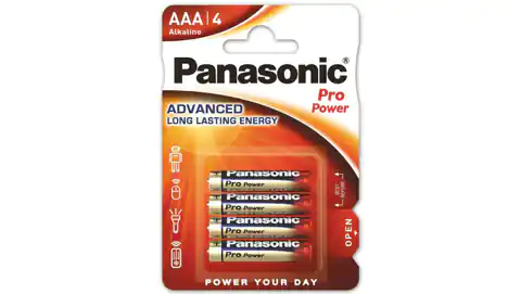 ⁨Alkaline Batterie LR03 AAA 1,5V Panasonic ProPower BLISTER 4pcs⁩ im Wasserman.eu