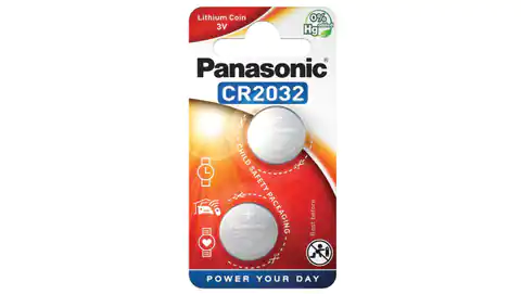 ⁨Lithium Lutschtablette Batterie CR2032 3V Panasonic BLISTER 2pcs⁩ im Wasserman.eu