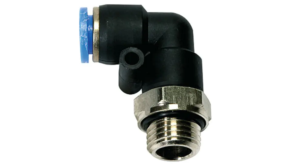 ⁨Plastic angled plug connector for hose 12, G1/8z, 125.018-12⁩ at Wasserman.eu