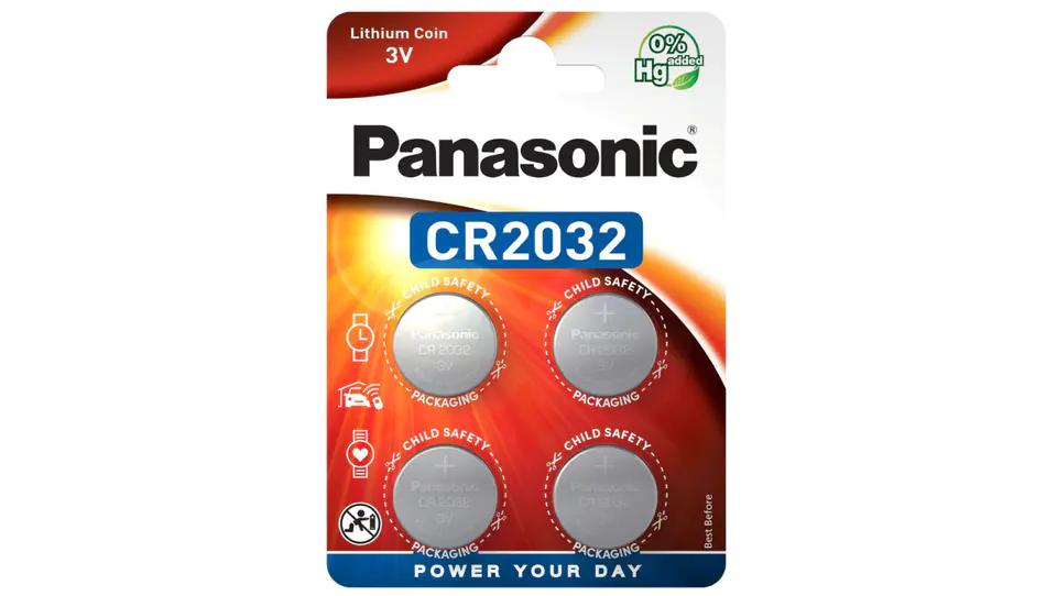 ⁨Bateria litowa pastylka CR2032 3V Panasonic BLISTER 4szt.⁩ w sklepie Wasserman.eu