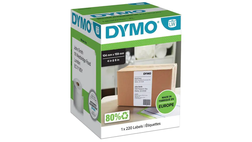 Shipping label 104x159mm white XXL/logistic label XXL for model LW4XL S0904980 /1roll x 220pcs/ at Wasserman.eu