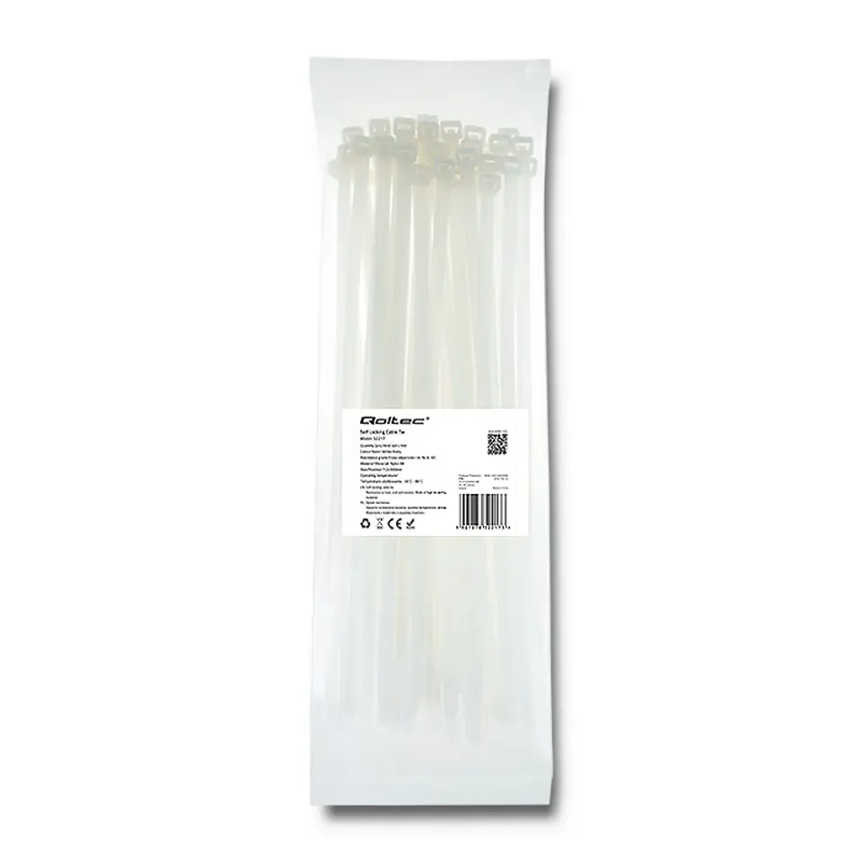 ⁨Self-locking Cable Tie 7.2x300mm, nylon UV, White⁩ at Wasserman.eu