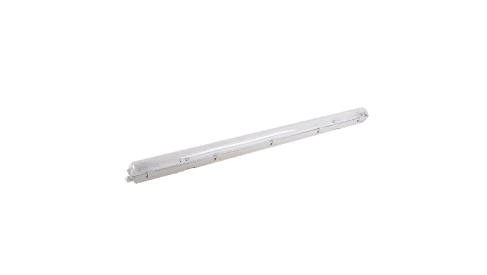 ⁨Hermetic luminaire for LED tubes 1x120cm Grey IP65 ABS + PS 126,5x6,9x8,3cm VO2815⁩ at Wasserman.eu