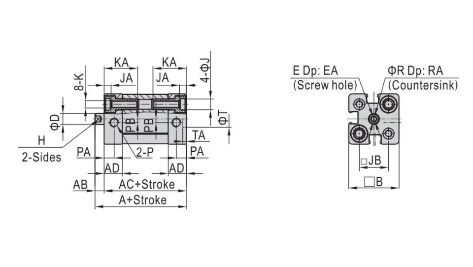 ⁨Siłownik Pneumatyczny kompaktowy z jednostronnym tłoczyskiem ISO21287. Średnica tłoka 12mm skok 25mm D12x25, FNSKI012.0025⁩ w sklepie Wasserman.eu