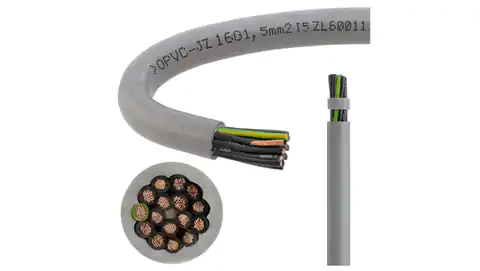 ⁨Numbered conductor control cable OPVC-JZ 300/500V 20x1 grey strand TKD /100m/⁩ at Wasserman.eu