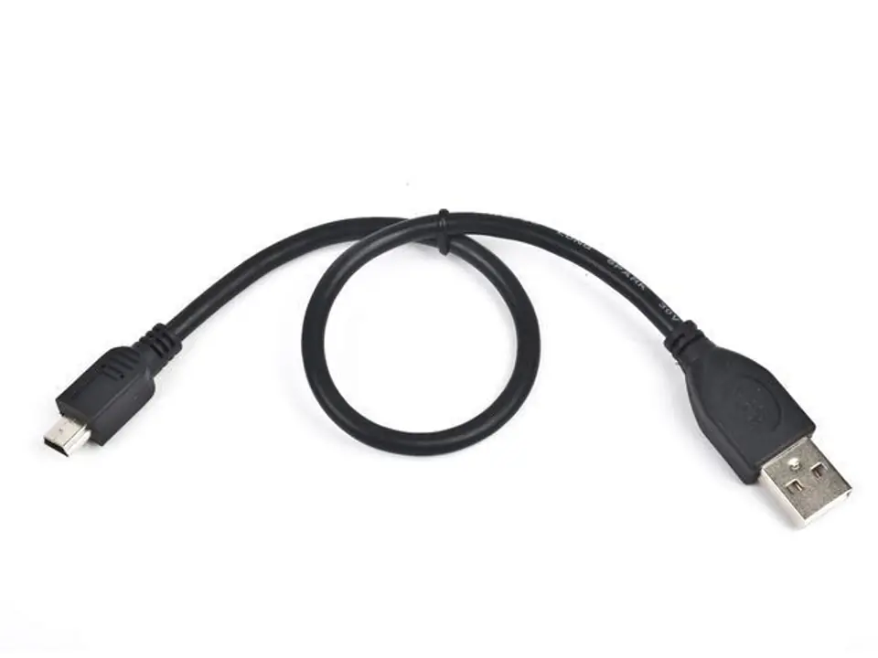 ⁨Mini USB Cable l USB 2.0 l 5 pins 0.3m black⁩ at Wasserman.eu