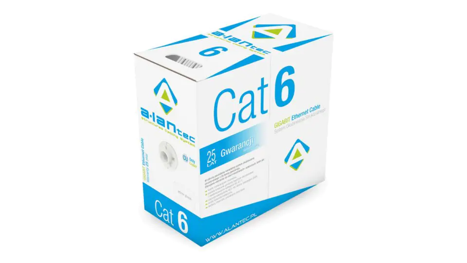 ⁨Kabel teleinformatyczny U/UTP kat.6 LSOH Eca szary ALANTEC /305m/⁩ w sklepie Wasserman.eu