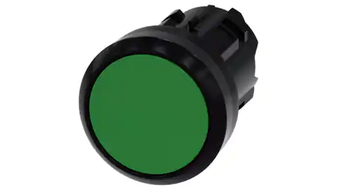 ⁨Przycisk 22mm okrągły tworzywo sztuczne zielony płaski, bez samopowrotu odryglowanie przez naciśnięcie 3SU1000-0AA40-0AA0⁩ w sklepie Wasserman.eu