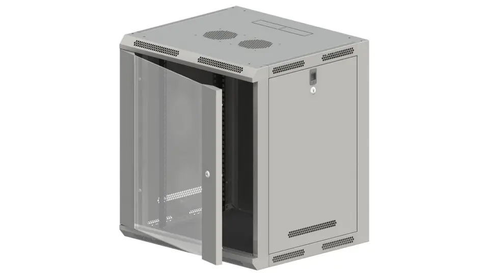 ⁨Szafa wisząca 19 15U 600x500, niedzielona, drzwi jednoskrzydłowe, szara FLAT PACK SW-15U-600-500-N-DSJ-OP-RP-B-S⁩ w sklepie Wasserman.eu