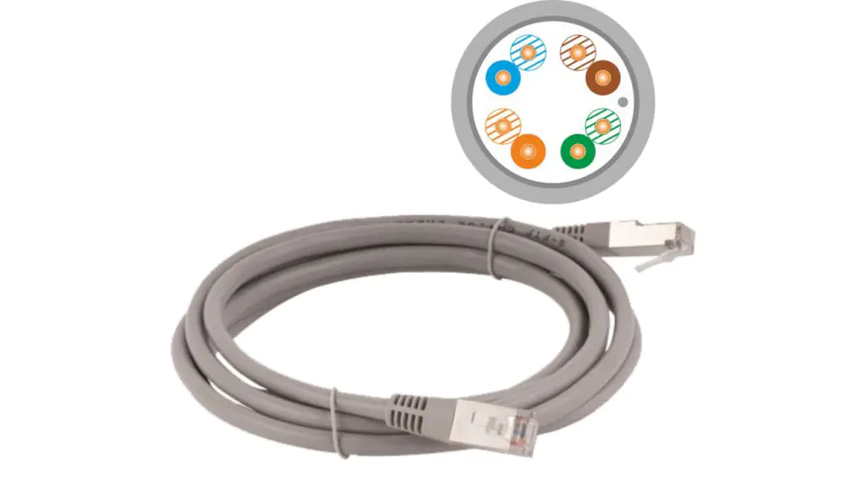 ⁨Patch-cord F/UTP Cat5e PVC 5.0m grey KKF5SZA5.0⁩ at Wasserman.eu