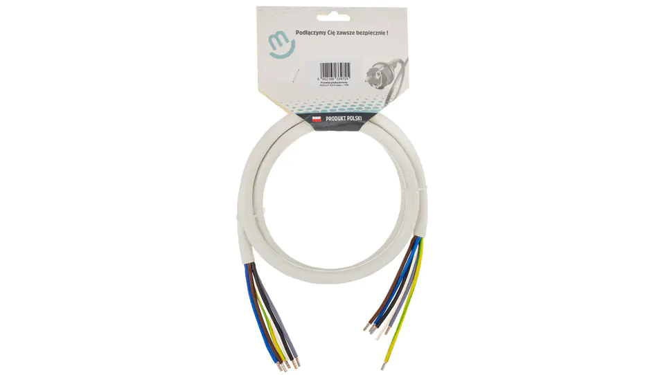 ⁨Power cord for household appliances ovens H05VV-F 5G2,5 white 1,5m⁩ at Wasserman.eu