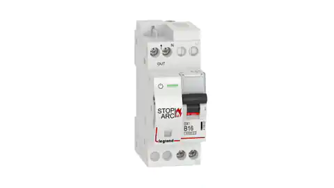⁨Przeciwpożarowy detektor iskrzenia DX3 STOP ARC zintegrowany z wyłącznikiem 1P+N 6kA B16 415922⁩ w sklepie Wasserman.eu