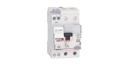 ⁨Przeciwpożarowy detektor iskrzenia DX3 STOP ARC zintegrowany z RCCB 2P 10kA B10 30mA Typ A 415956⁩ w sklepie Wasserman.eu