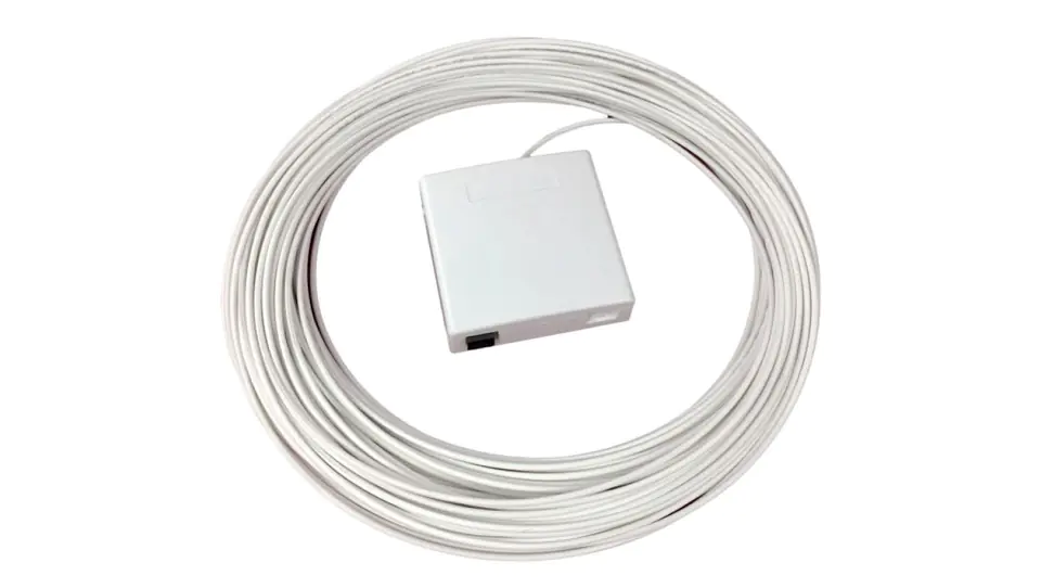 ⁨Gniazdo naścienne FTTH z adapterem SC/APC simplex kabel 40m PFOPA-2A-01-SCA-40⁩ w sklepie Wasserman.eu
