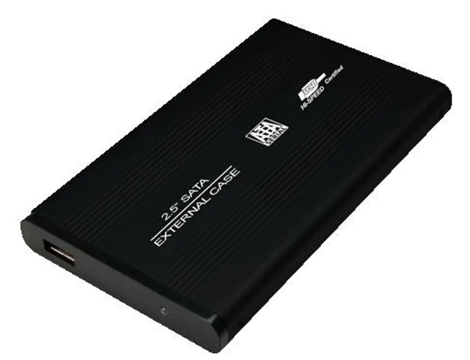 Aluminium housing for HDD 2,5'SATA,USB,black at Wasserman.eu