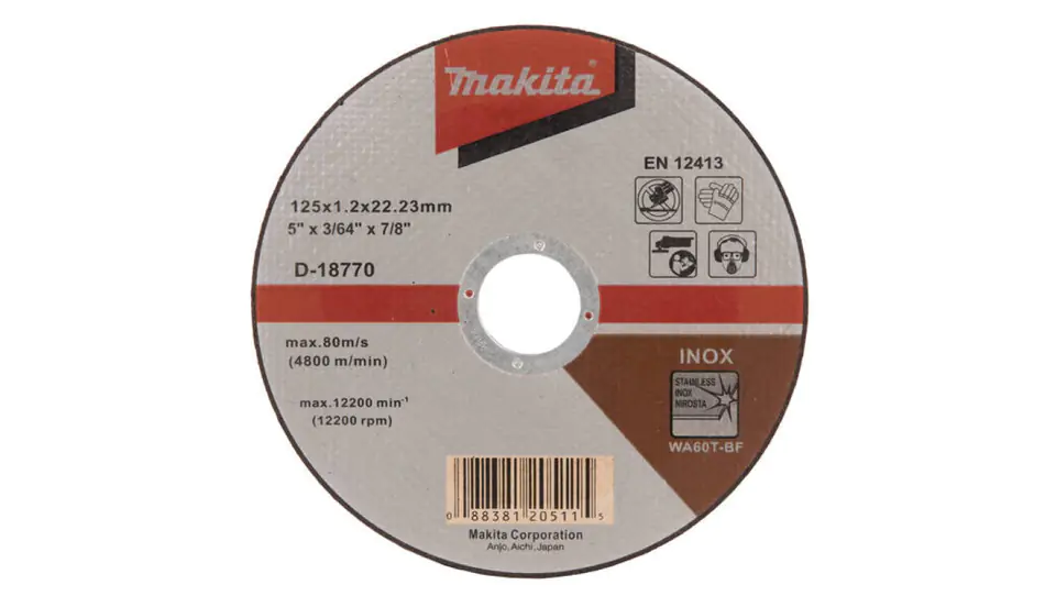 ⁨Flat cutting disc 125x1.2mm for steel WA60T 1pc Inox D-18770⁩ at Wasserman.eu