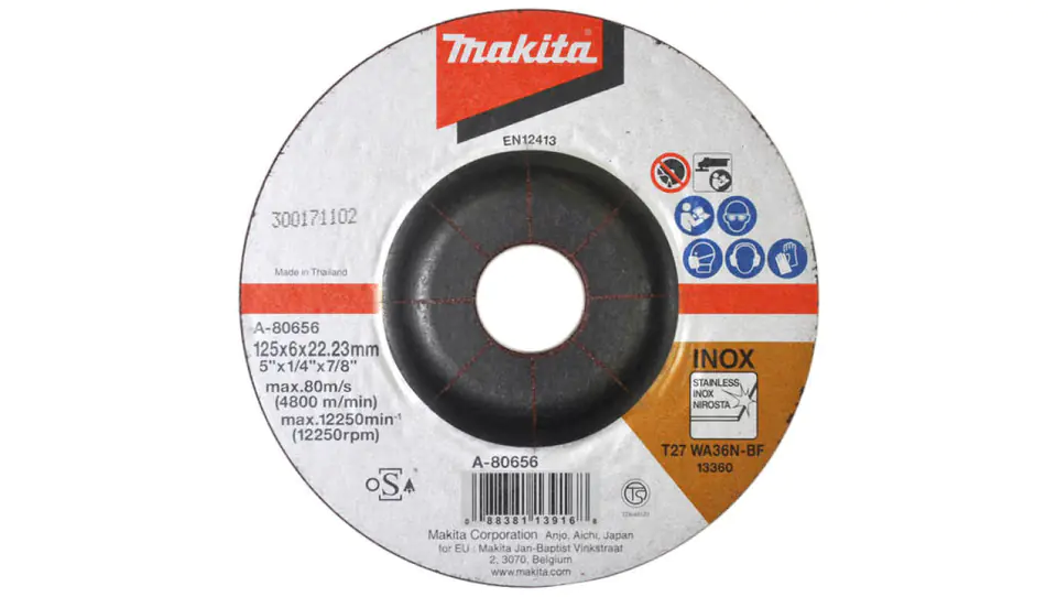⁨Tarcza szlifierska do metalu 125x6mm Inox A-80656⁩ w sklepie Wasserman.eu