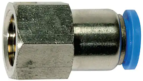 ⁨Straight brass nickel-plated plug connector for hose 6, internal thread G1/4w, 124.014-6⁩ at Wasserman.eu
