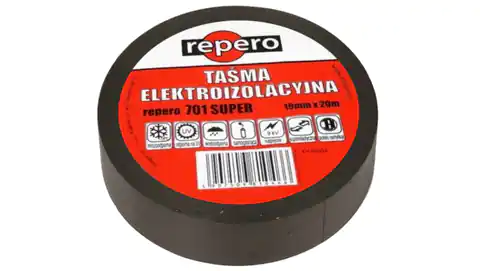 ⁨Insulation tape 19mm/20m Repero701 Super black⁩ at Wasserman.eu