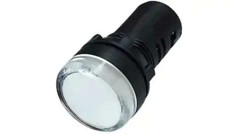 ⁨Lampka kontrolna sterownicza biała LED fi:22 230V⁩ w sklepie Wasserman.eu