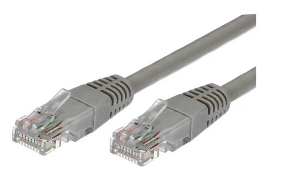 ⁨Kabel Patchcord miedziany kat.6 RJ45 UTP 3m. szary - paczka 10 sztuk⁩ w sklepie Wasserman.eu