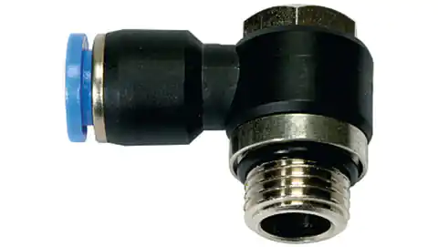 ⁨Low plastic banjo angle plug connector for hose 10, G1/8z, 145.018-10⁩ at Wasserman.eu
