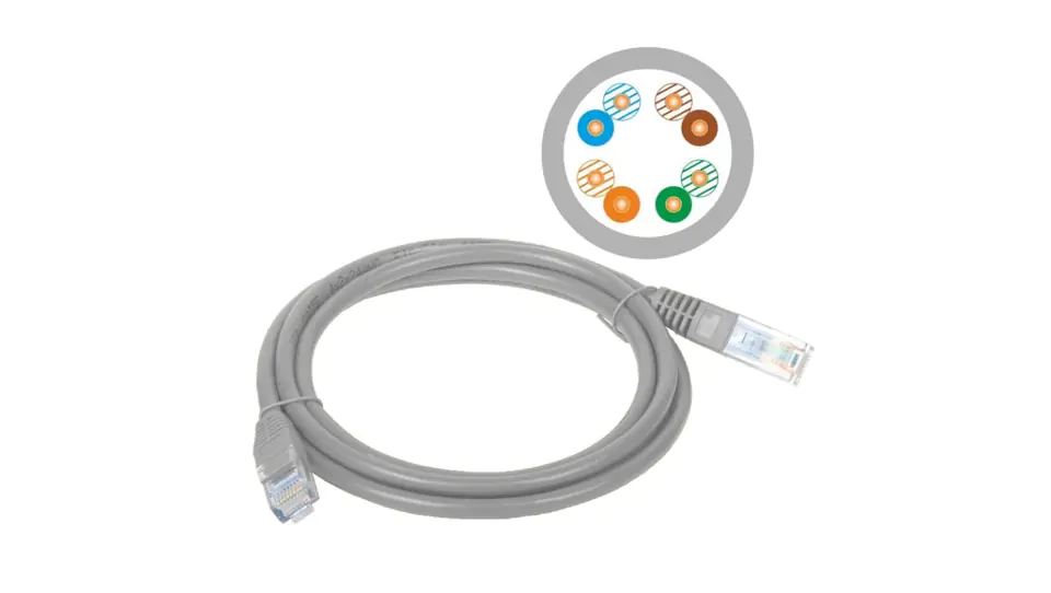 ⁨Patch-cord F/UTP Cat6 PVC 1.0m grey KKS6SZA1.0⁩ at Wasserman.eu