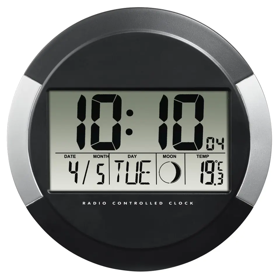 ⁨DCF Radio Wall clock Hama PP-245 black⁩ at Wasserman.eu