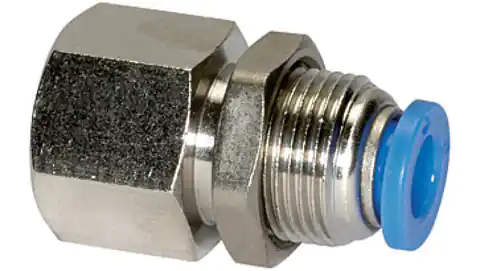 ⁨Nickel-plated brass straight bulkhead connector for hose 6, tapered internal thread R1/8, 151.018-6⁩ at Wasserman.eu