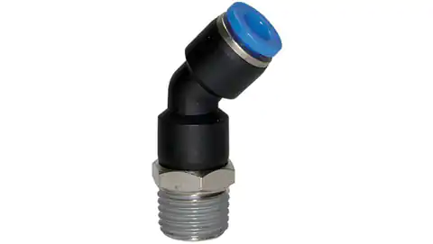 ⁨Angular plug connector 45st. plastic for hose 4, metric thread M6z, 154.006-4⁩ at Wasserman.eu