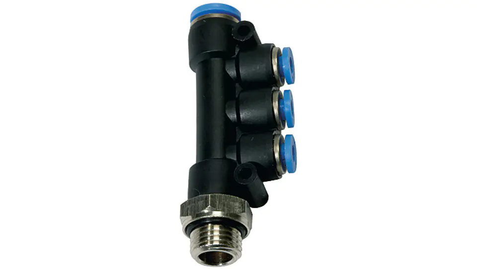 ⁨Multi-segment plug distributor made of plastic G1/2z, 4x8, 147.0128⁩ at Wasserman.eu