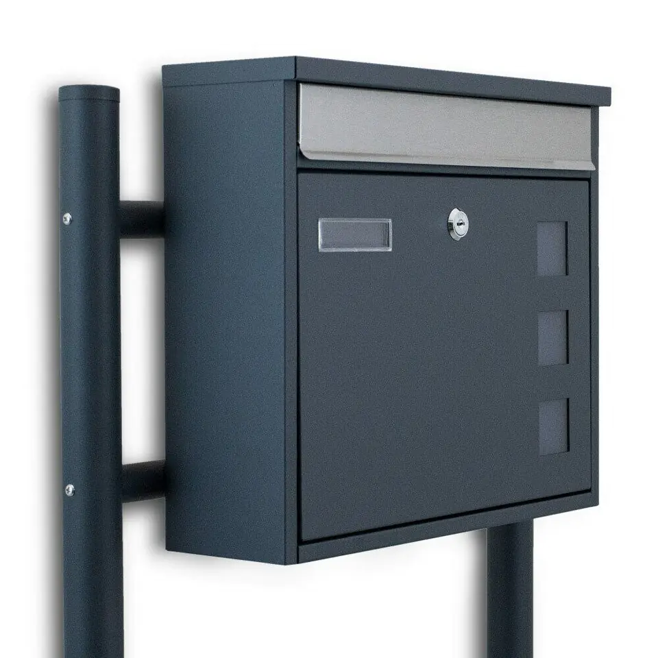 ⁨MODERN LETTERBOX GRAPHITE FREESTANDING LARGE A4 KEY⁩ at Wasserman.eu